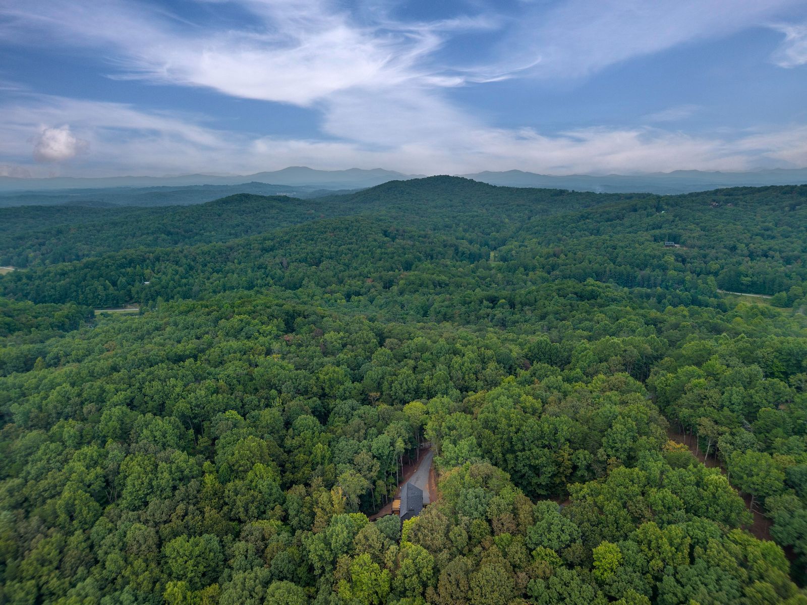 Aerial view of the Blue Ridge mountains